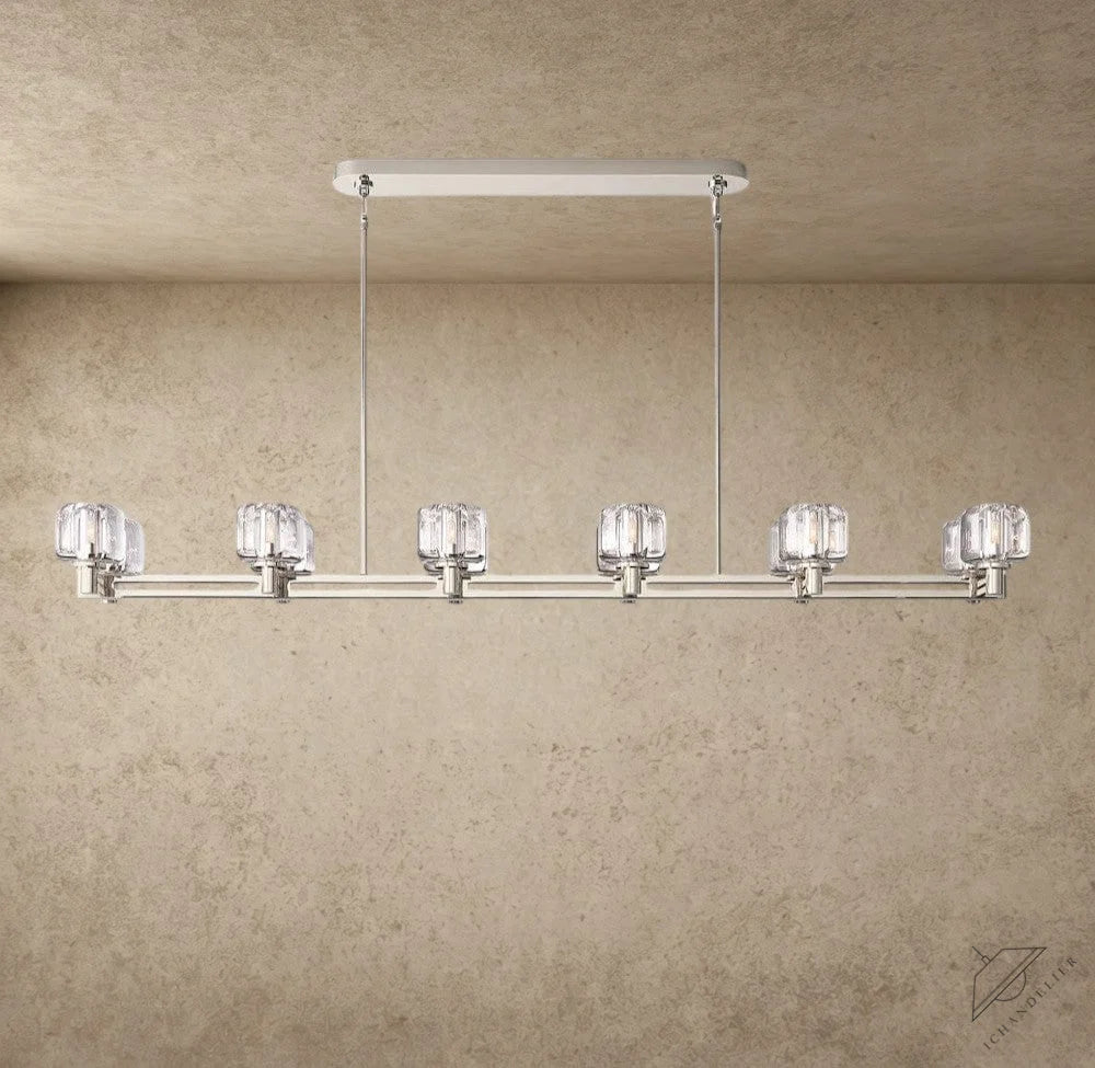 72" / Nickle Demaret double Linear chandelier 54", 72"