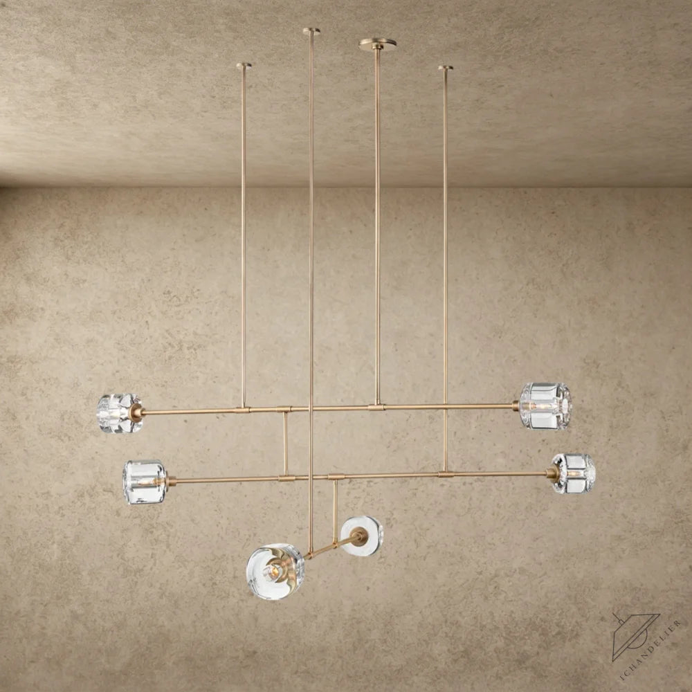 62" / Brass Demaret Mobile Round Chandelier 48", 62"