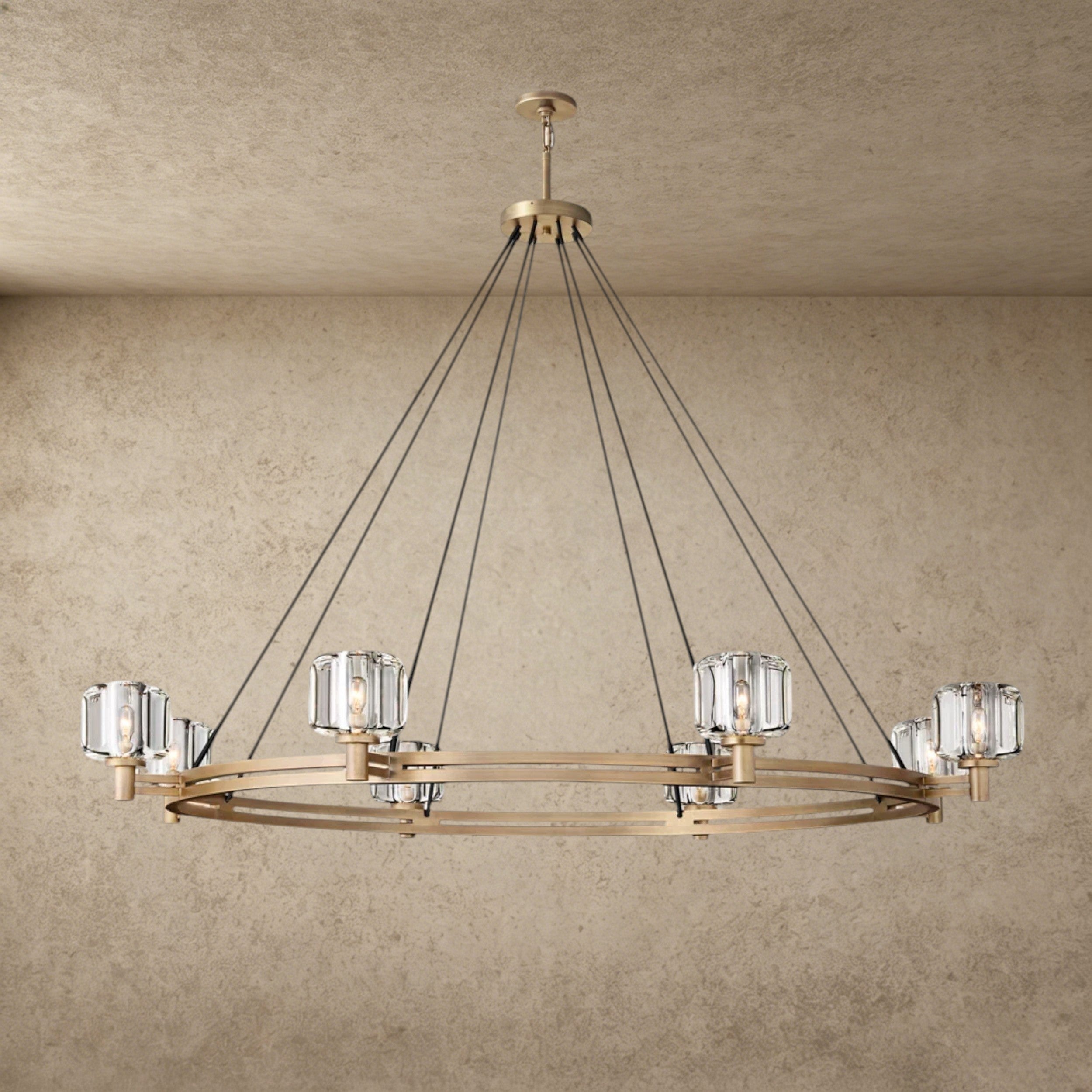60" / Brass Demaret Round Chandelier 36", 48", 60"