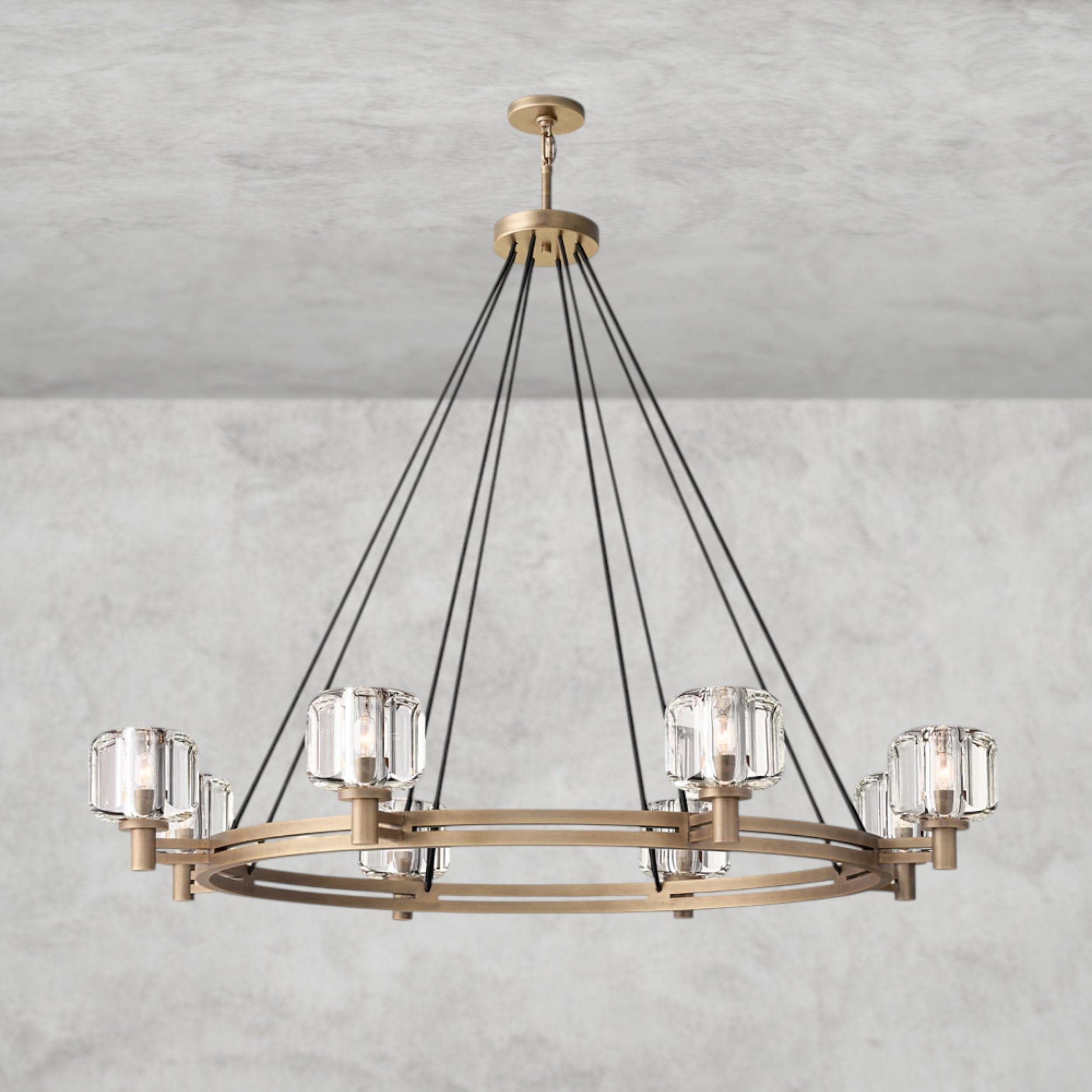 48" / Brass Demaret Round Chandelier 36", 48", 60"