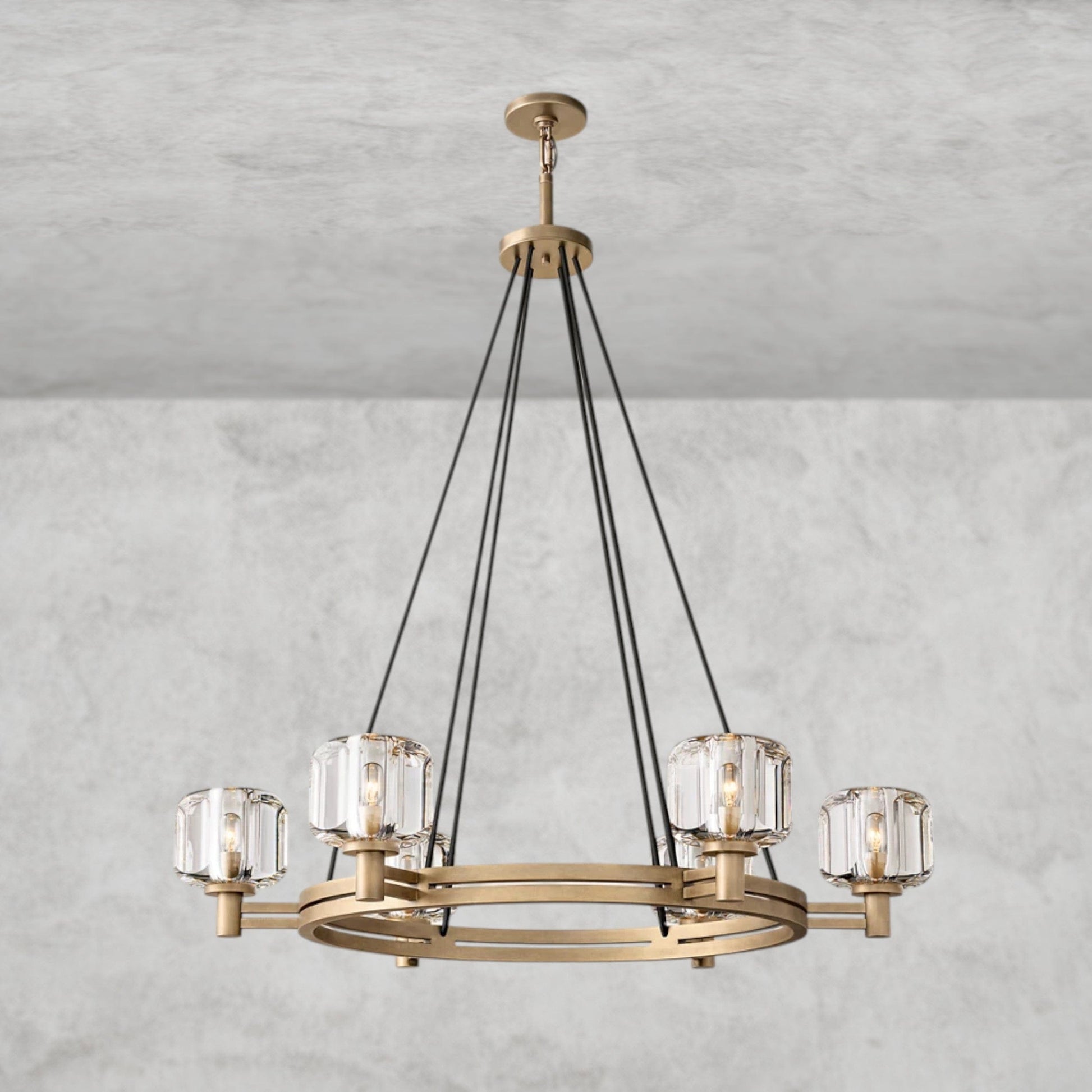 36" / Brass Demaret Round Chandelier 36", 48", 60"