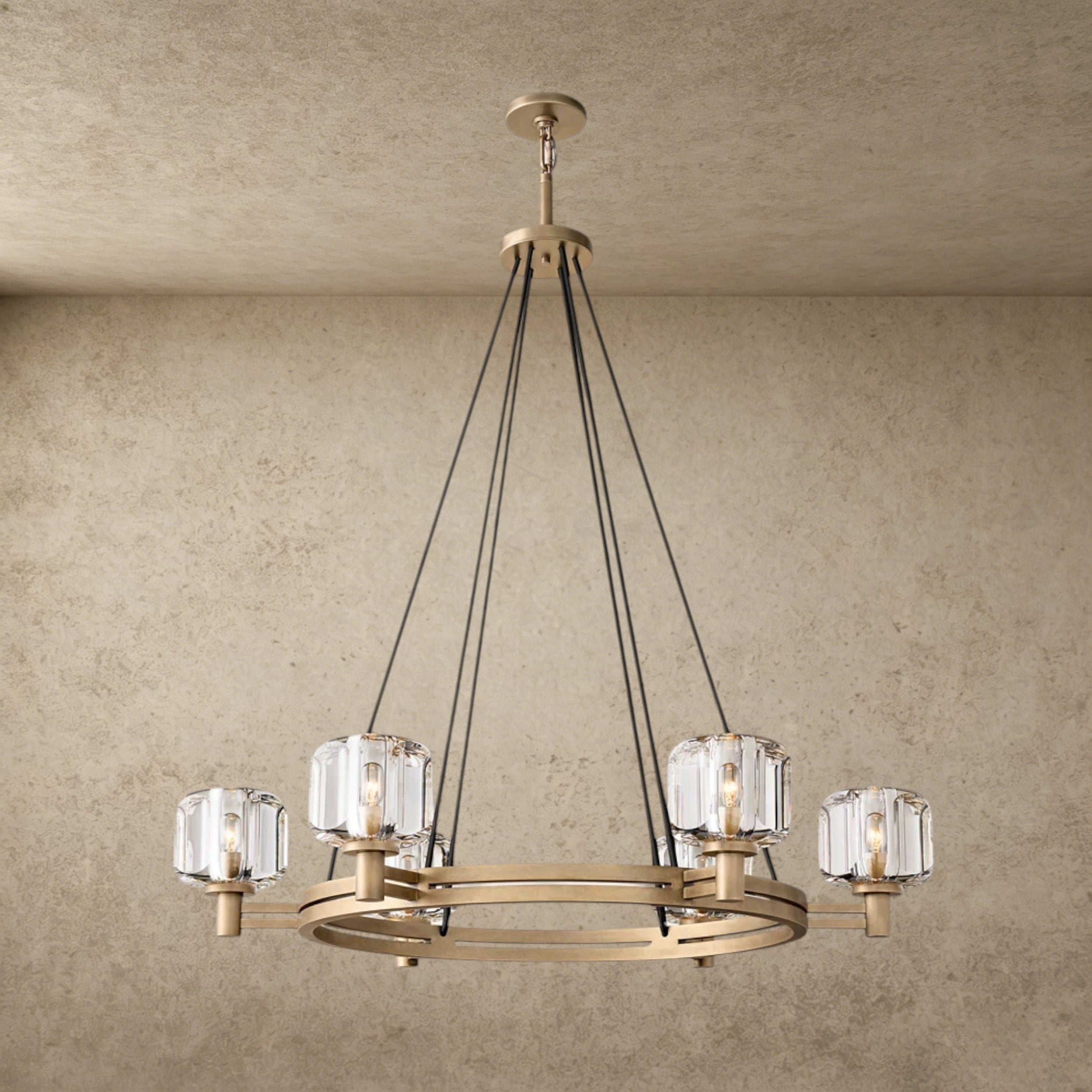 36" / Brass Demaret Round Chandelier 36", 48", 60"
