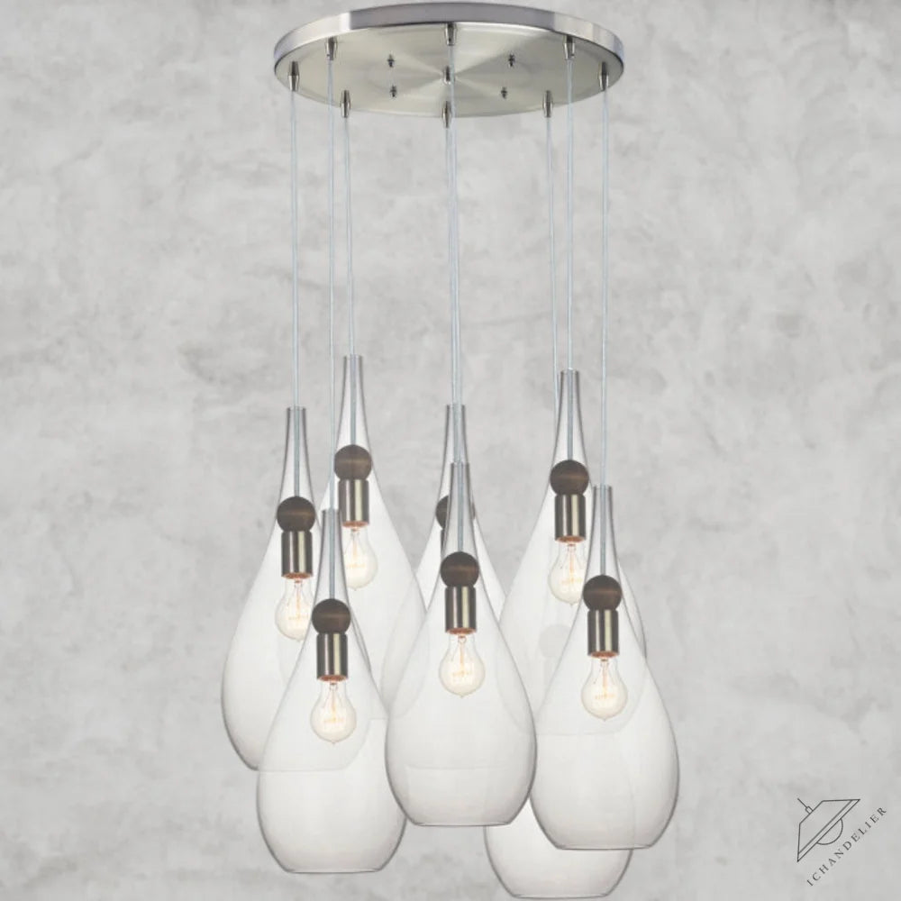 Nickel Earth 8 - Light Chandelier