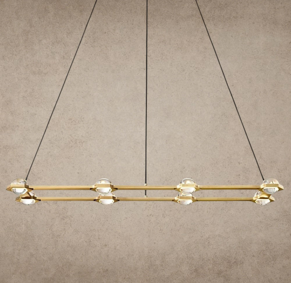 54" / Brass Éclatant Rectangular Chandelier 54", 72"