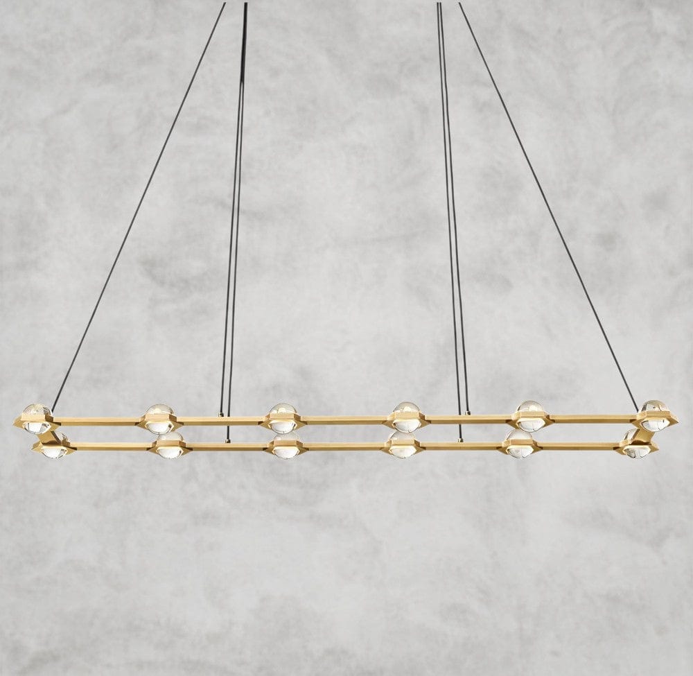 72" / Brass Éclatant Rectangular Chandelier 54", 72"