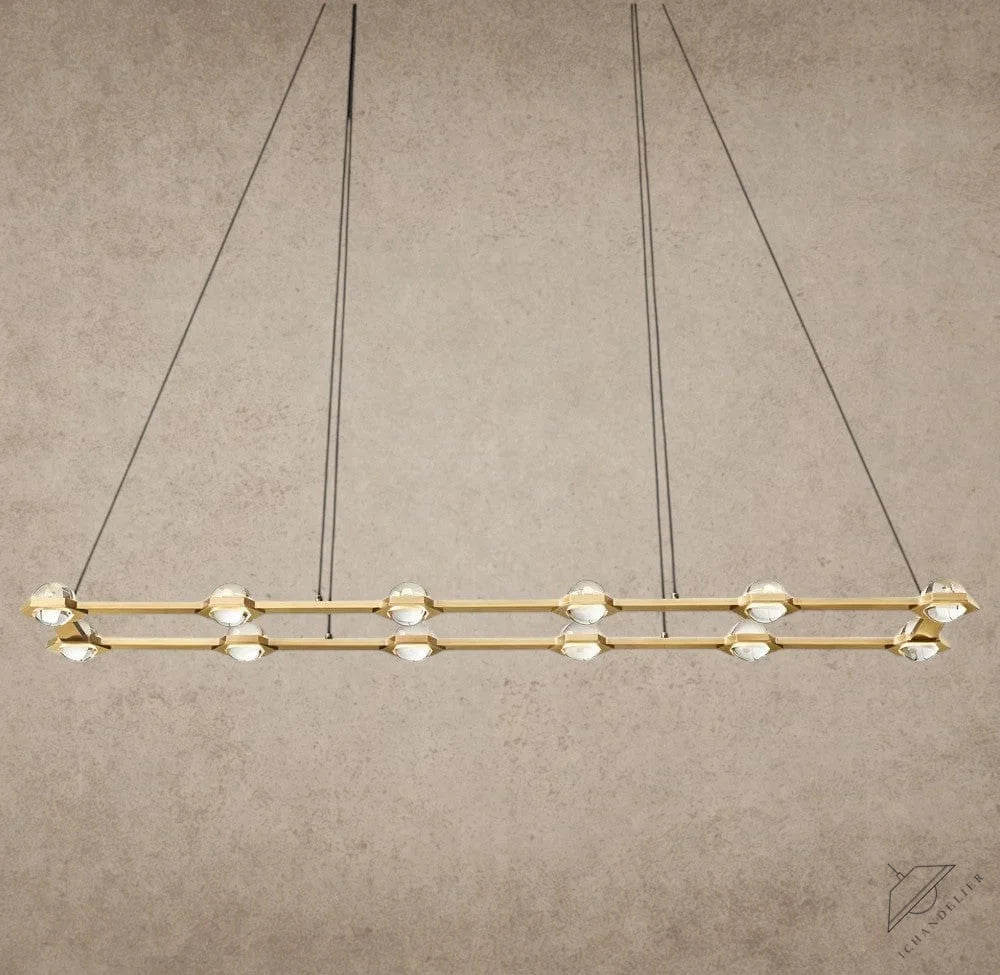72" / Brass Éclatant Rectangular Chandelier 54", 72"