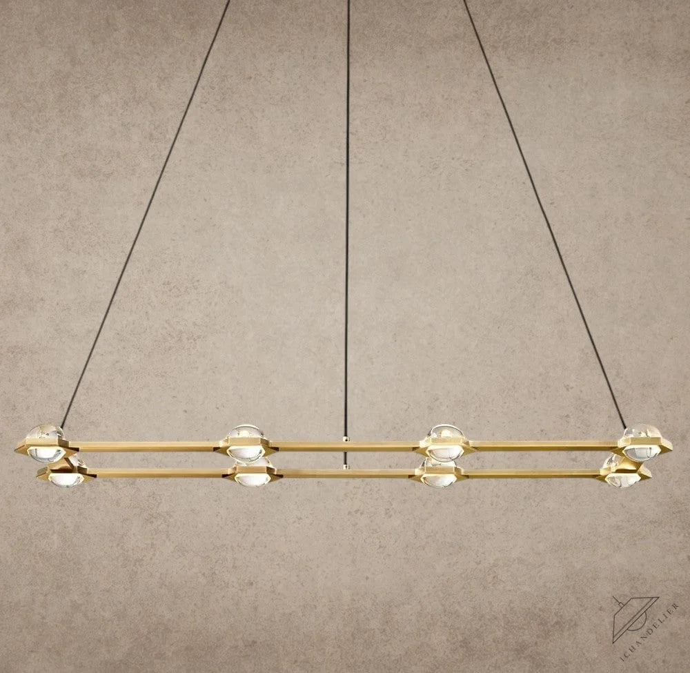 54" / Brass Éclatant Rectangular Chandelier 54", 72"