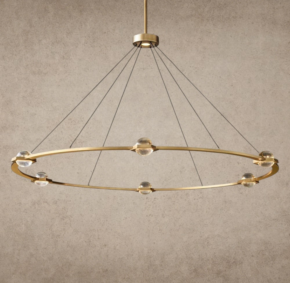 36" / Brass Éclatant Round Chandelier 36", 48", 60", Two-Tied 60"