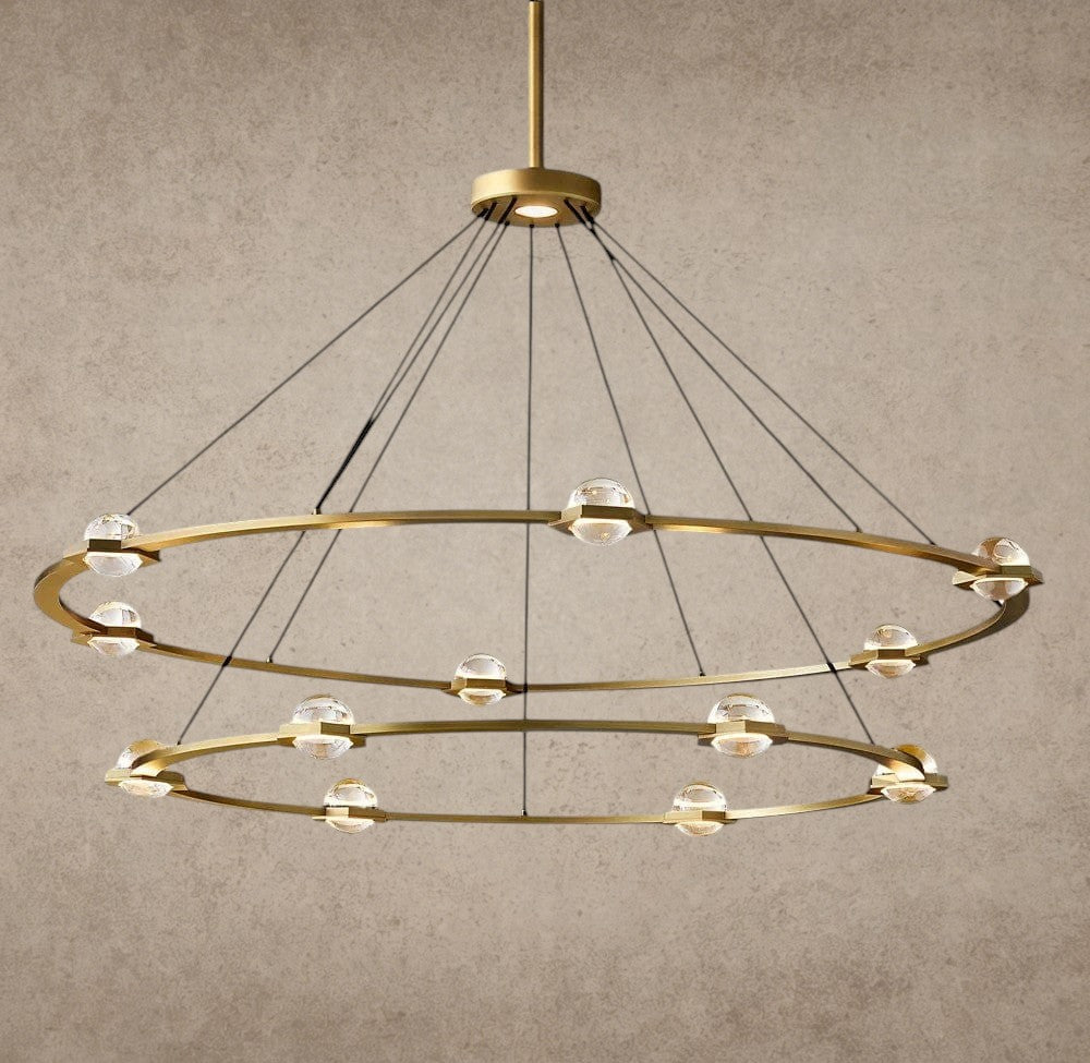 Two-Tied 60" / Brass Éclatant Round Chandelier 36", 48", 60", Two-Tied 60"