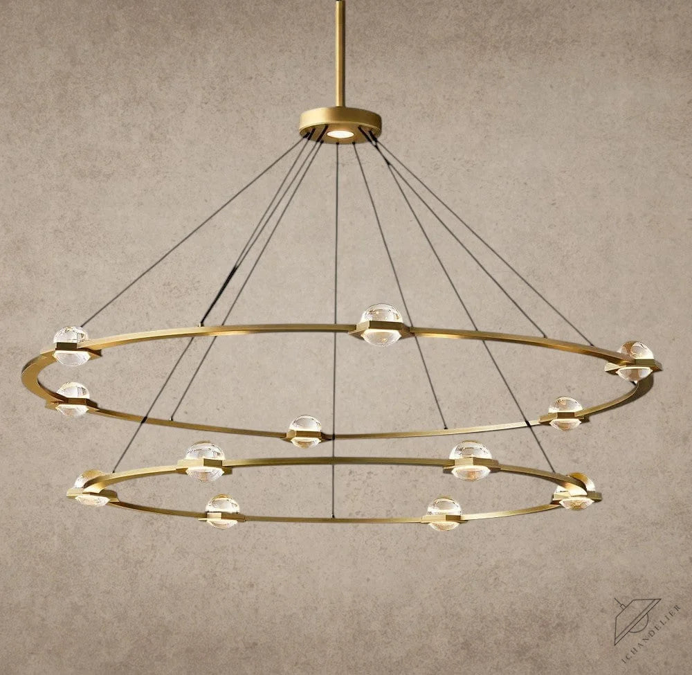 Two-Tied 60" / Brass Éclatant Round Chandelier 36", 48", 60", Two-Tied 60"