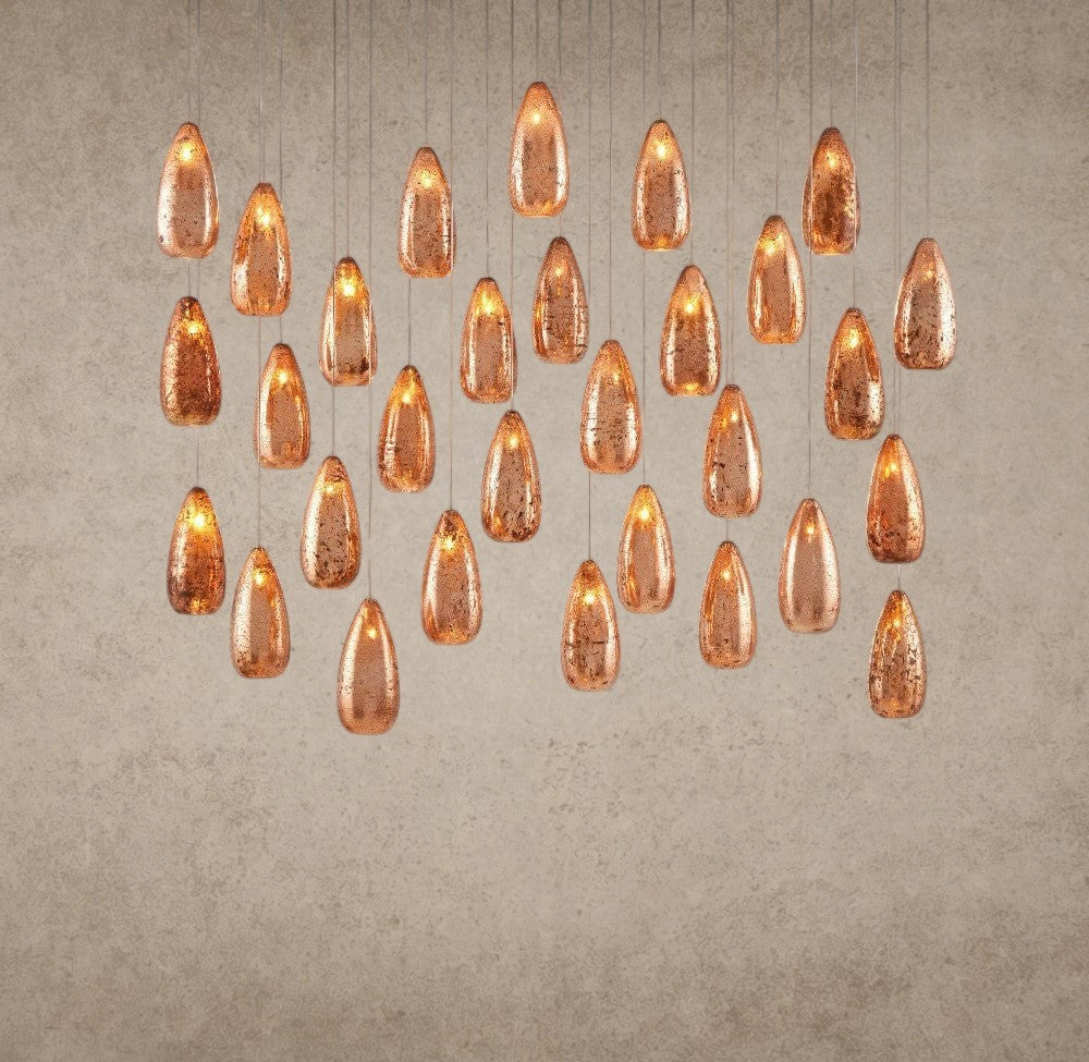 54" Edda Linear Glass Chandelier 48", 54"
