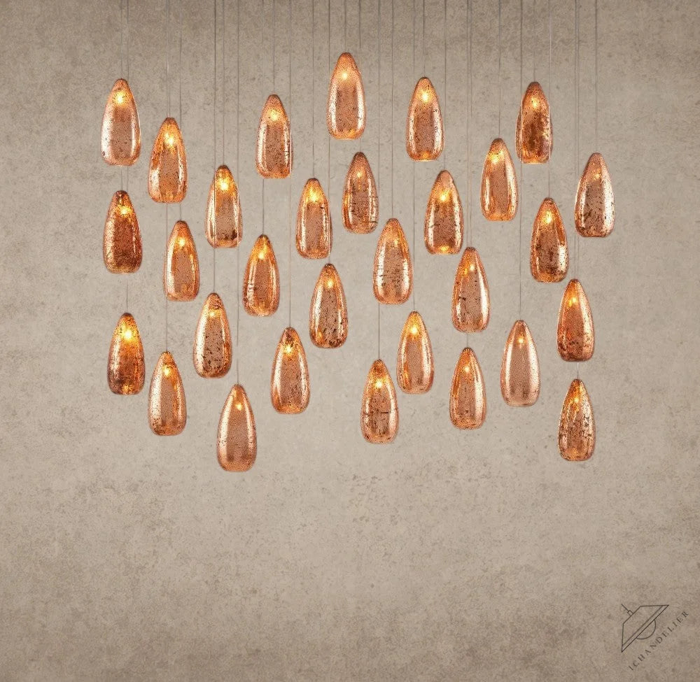 54" Edda Linear Glass Chandelier 48", 54"