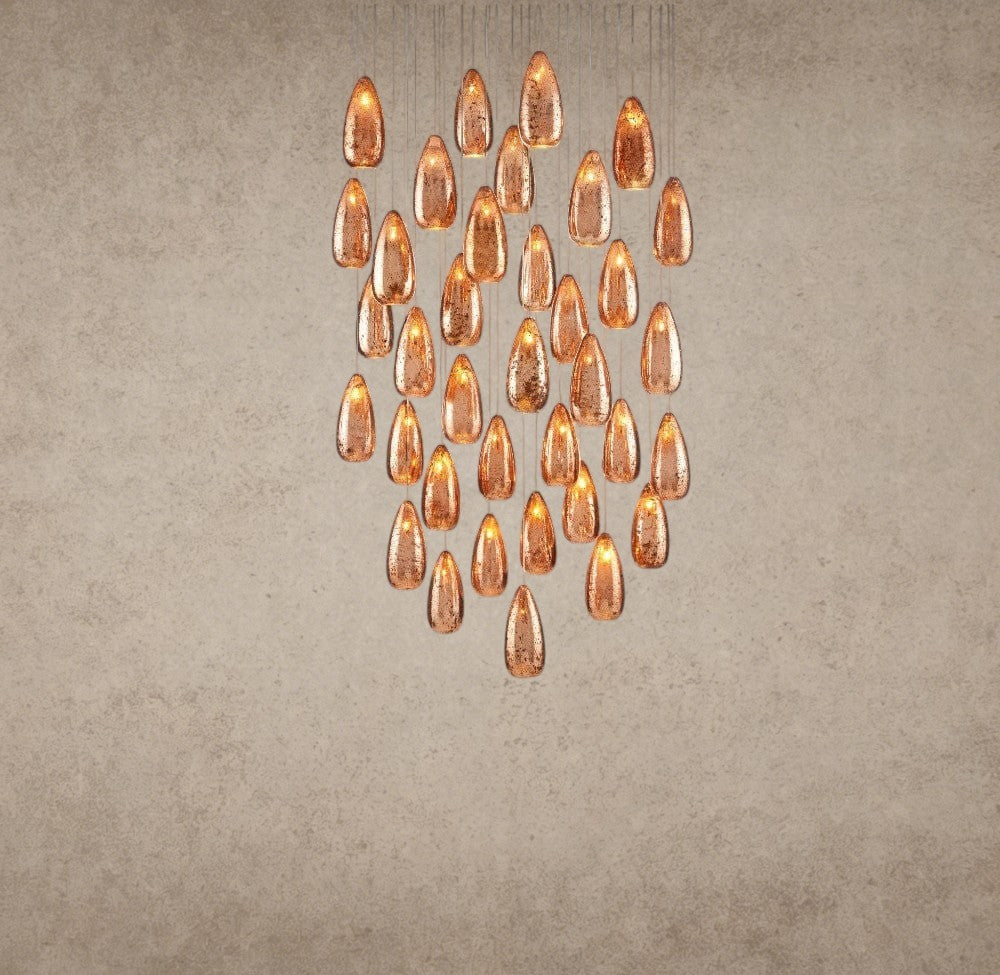 35" Edda Round Glass Chandelier 23", 35"