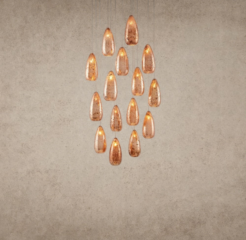 23" Edda Round Glass Chandelier 23", 35"