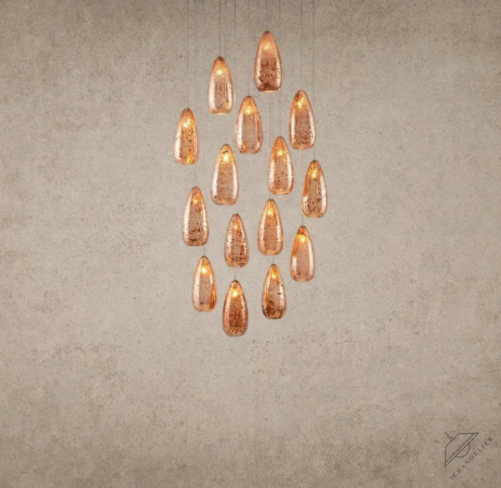 23" Edda Round Glass Chandelier 23", 35"