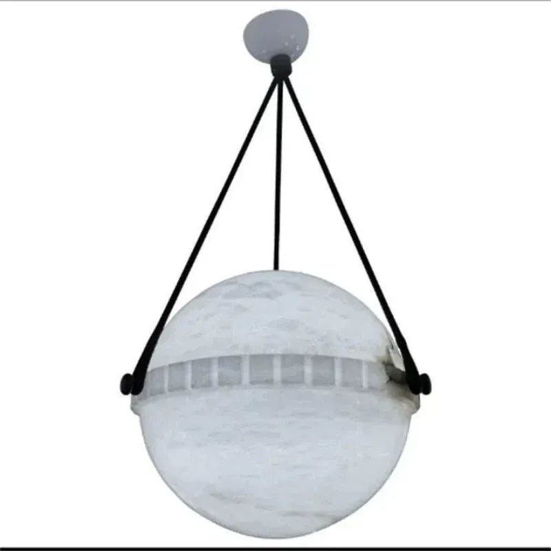 Elowen Alabaster Chandelier, Round Globe Pendant Light 10