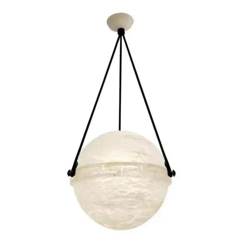 Elowen Alabaster Chandelier, Round Globe Pendant Light 10