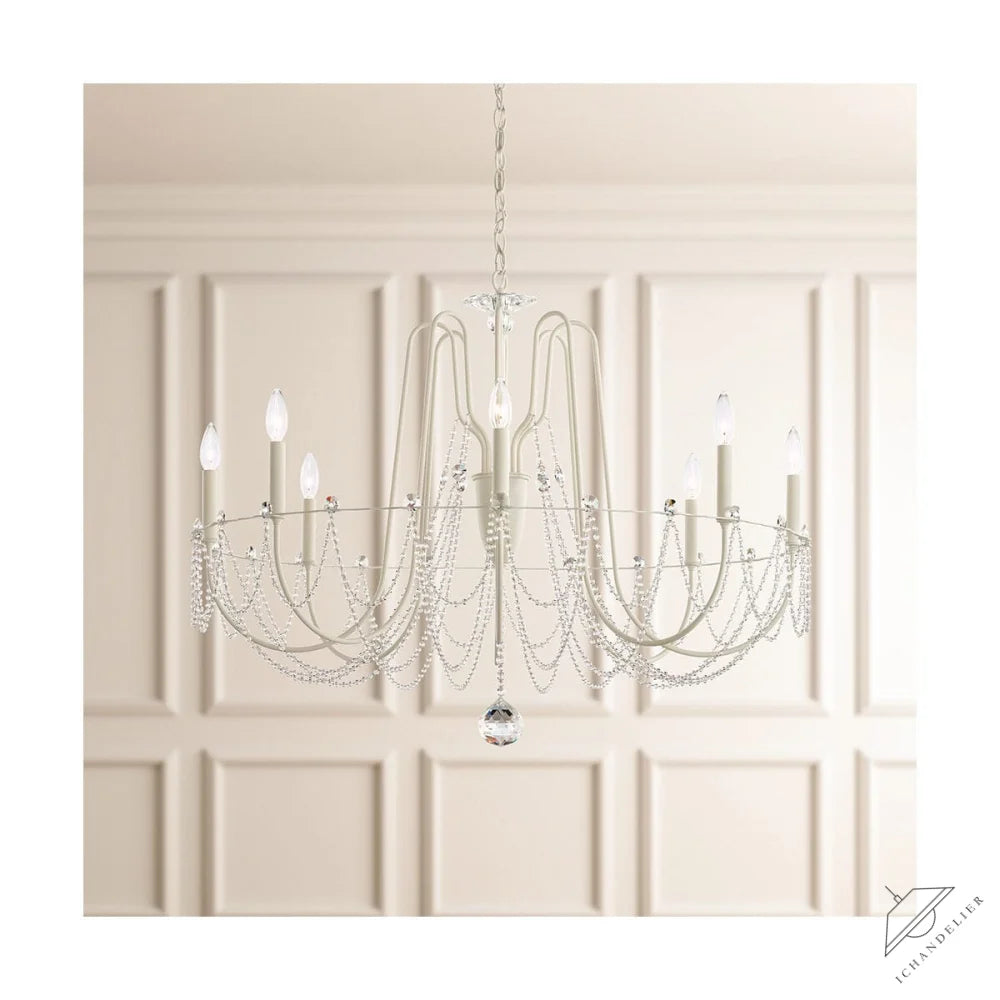 Esmeralda Single Tier Crystal Chandelier 37"