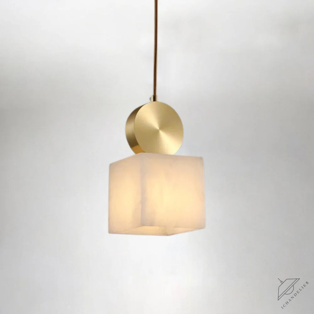 Dia 4.7”(12cm) x H 9.1”(23cm) Etruscan-Inspired Alabaster Pendant Light – Handcrafted Stone Elegance