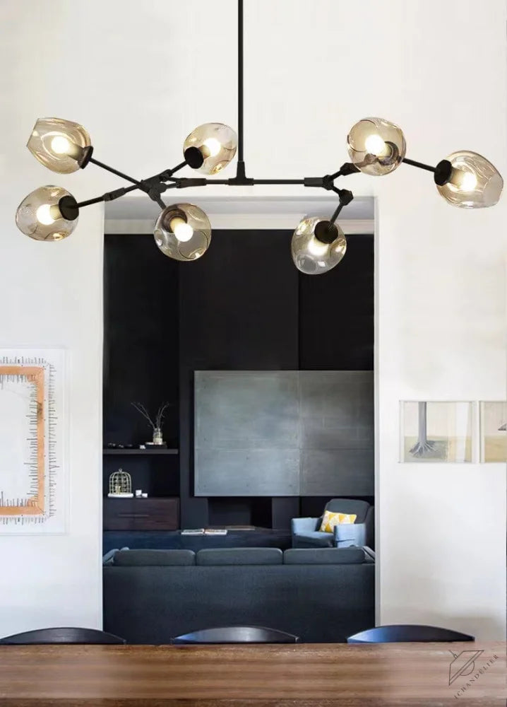 Extra Large Industrial Fashion Branch Multiple Glass Pendant Chandelier for Living/Dining Room