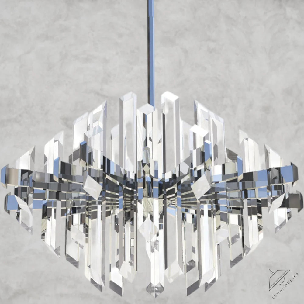19.5" H x 31.5" W x 31.5" D Facets 1-Light Kitchen Island LED Chandelier