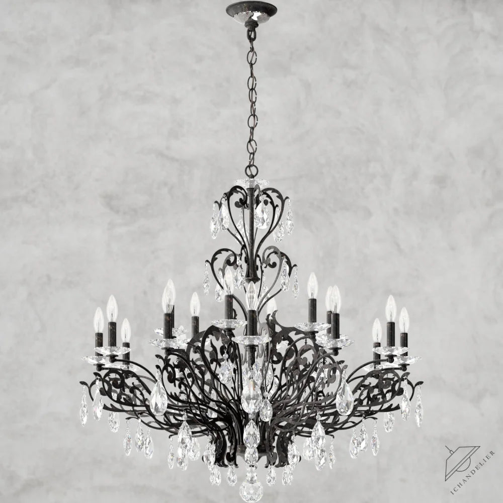 Heirloom Bronze Filigrae Crystal Chandelier39"