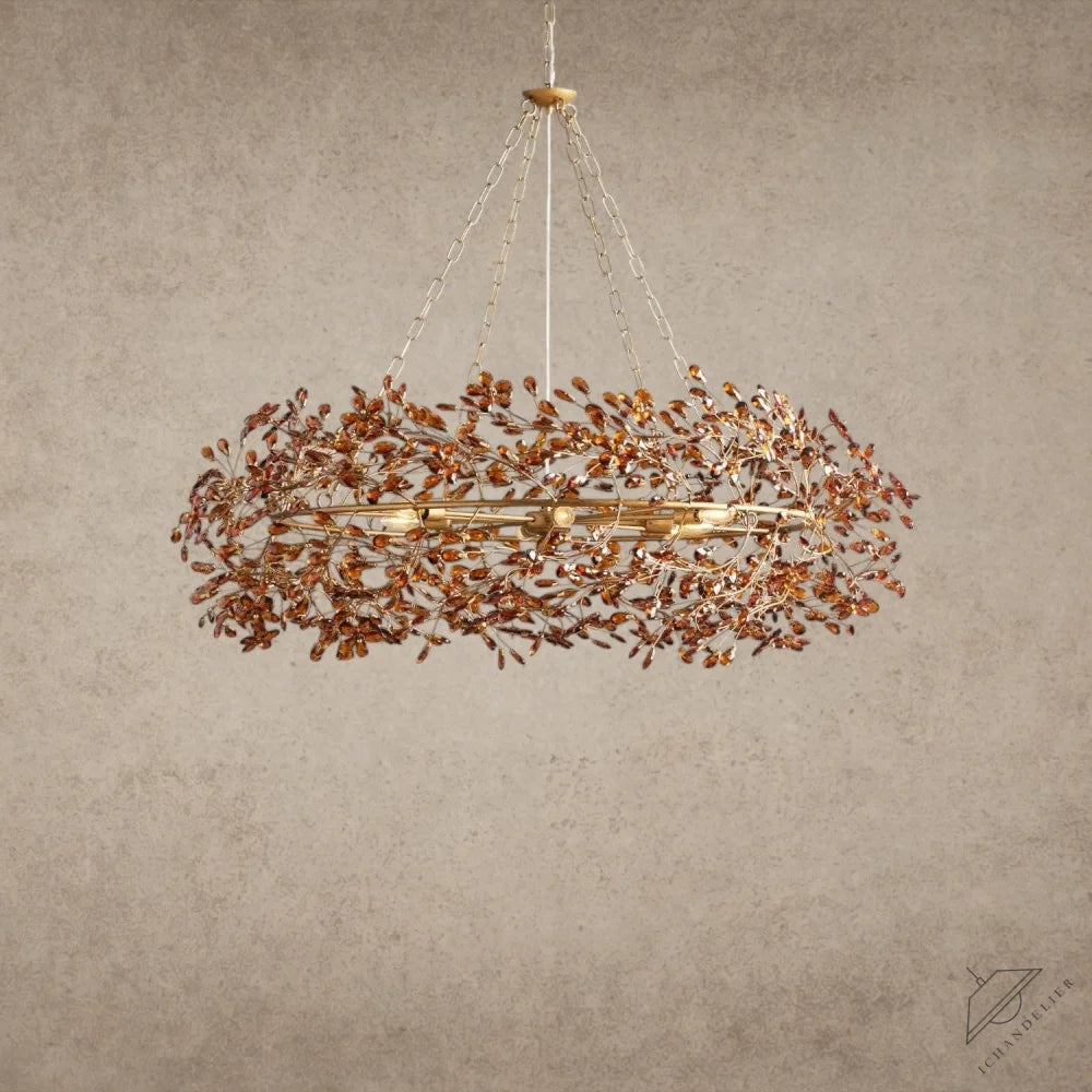 48" / BRASS/AMBER Fiore Crown Chandelier 39", 48", 60"
