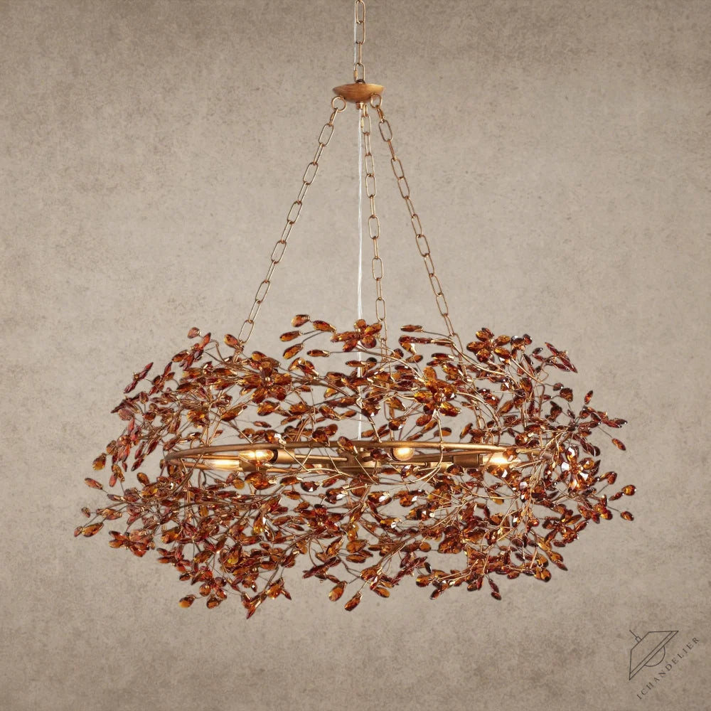 39" / BRASS/AMBER Fiore Crown Chandelier 39", 48", 60"