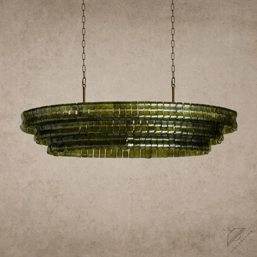 Ghiaccio Rectangular Chandelier 54"