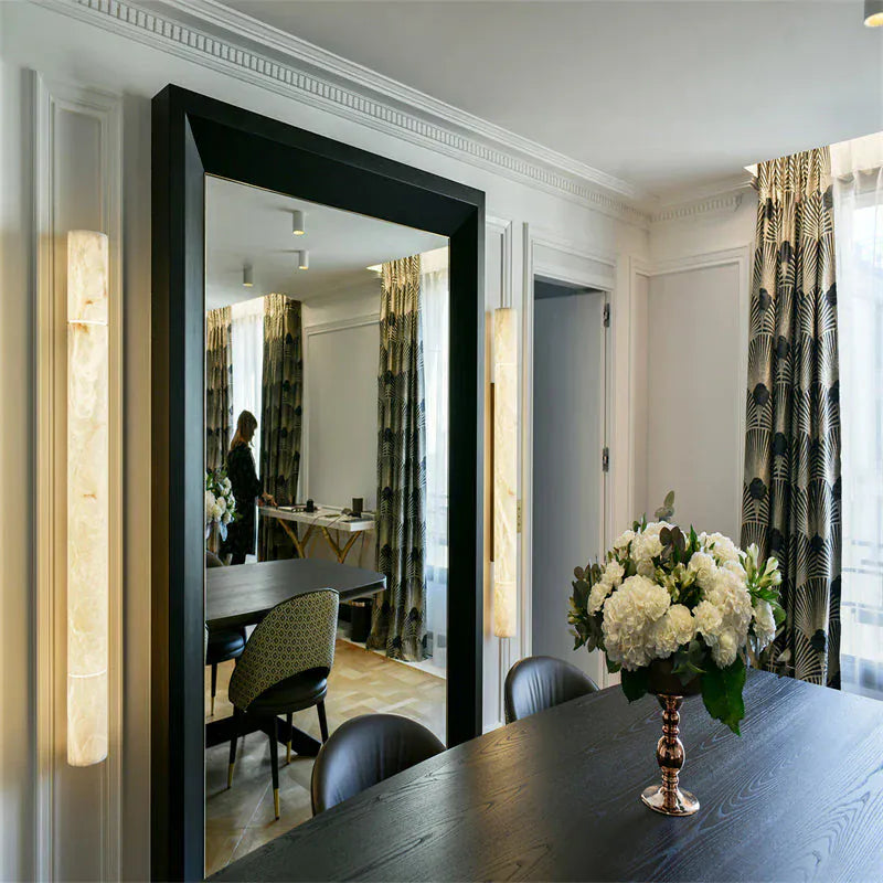 Garron Modern Alabaster Linear Wall Sconce 3'', 4.7''