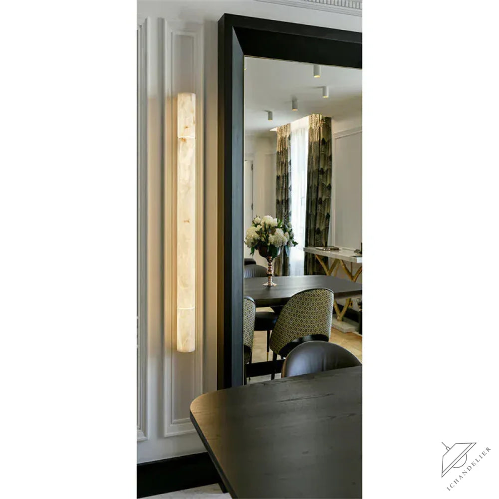 Garron Modern Alabaster Linear Wall Sconce 3'', 4.7''