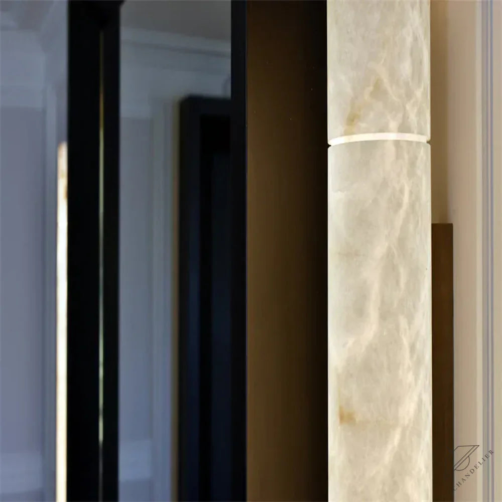 Garron Modern Alabaster Linear Wall Sconce 3'', 4.7''
