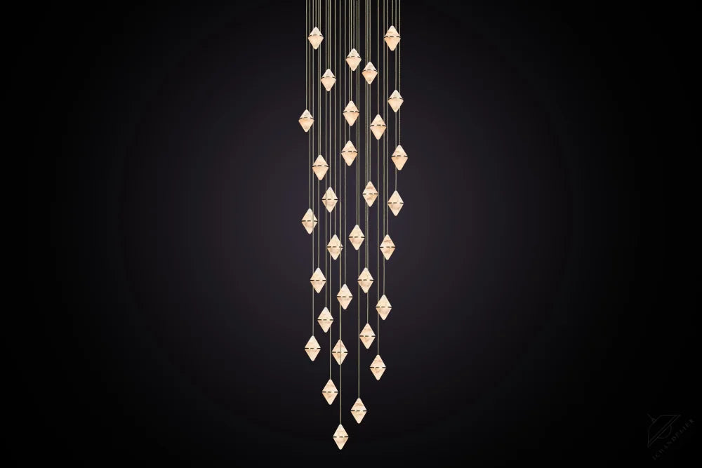 Gem Circular Cluster Alabaster Chandelier 30