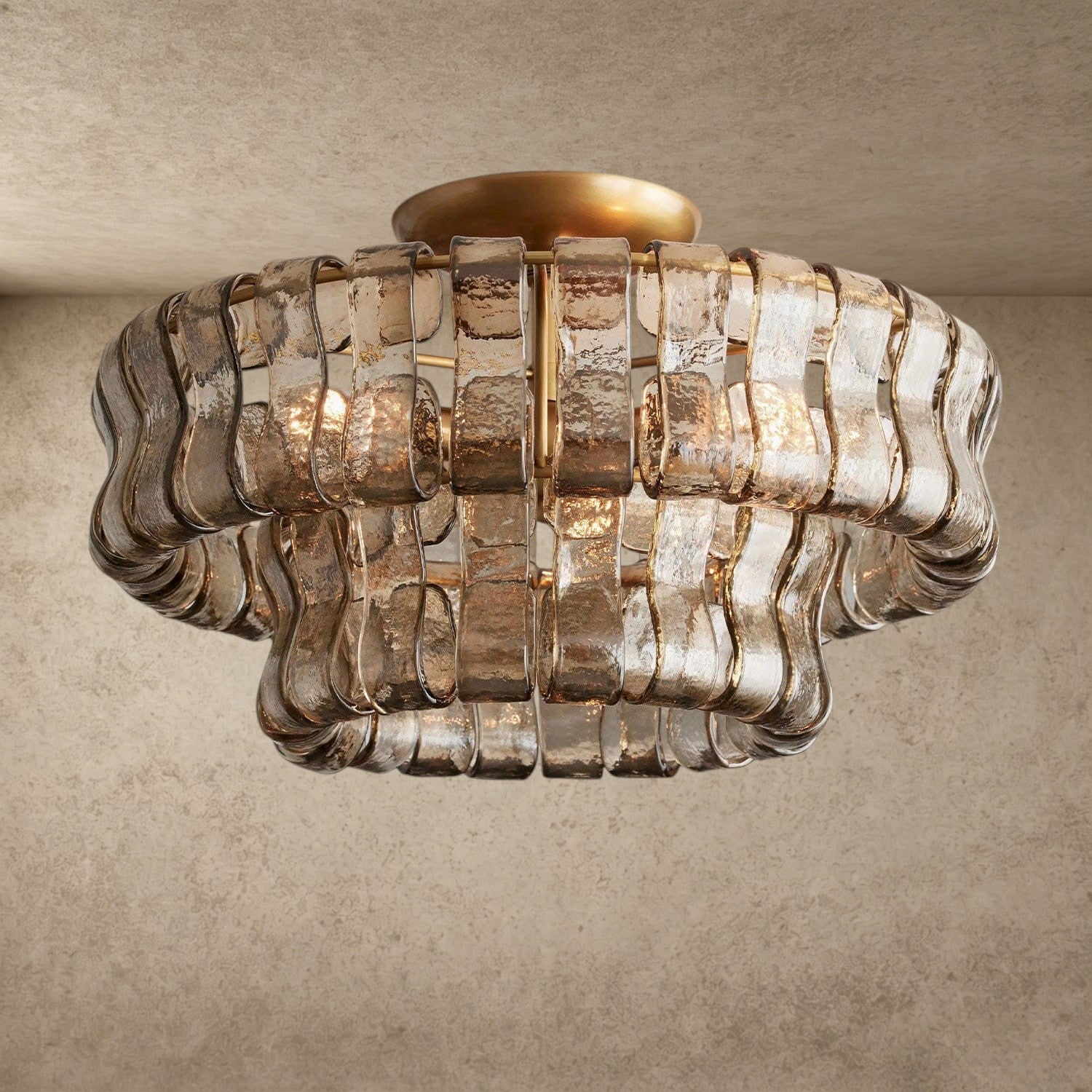 Brass / Smoke Ghiaccio Flush Mount