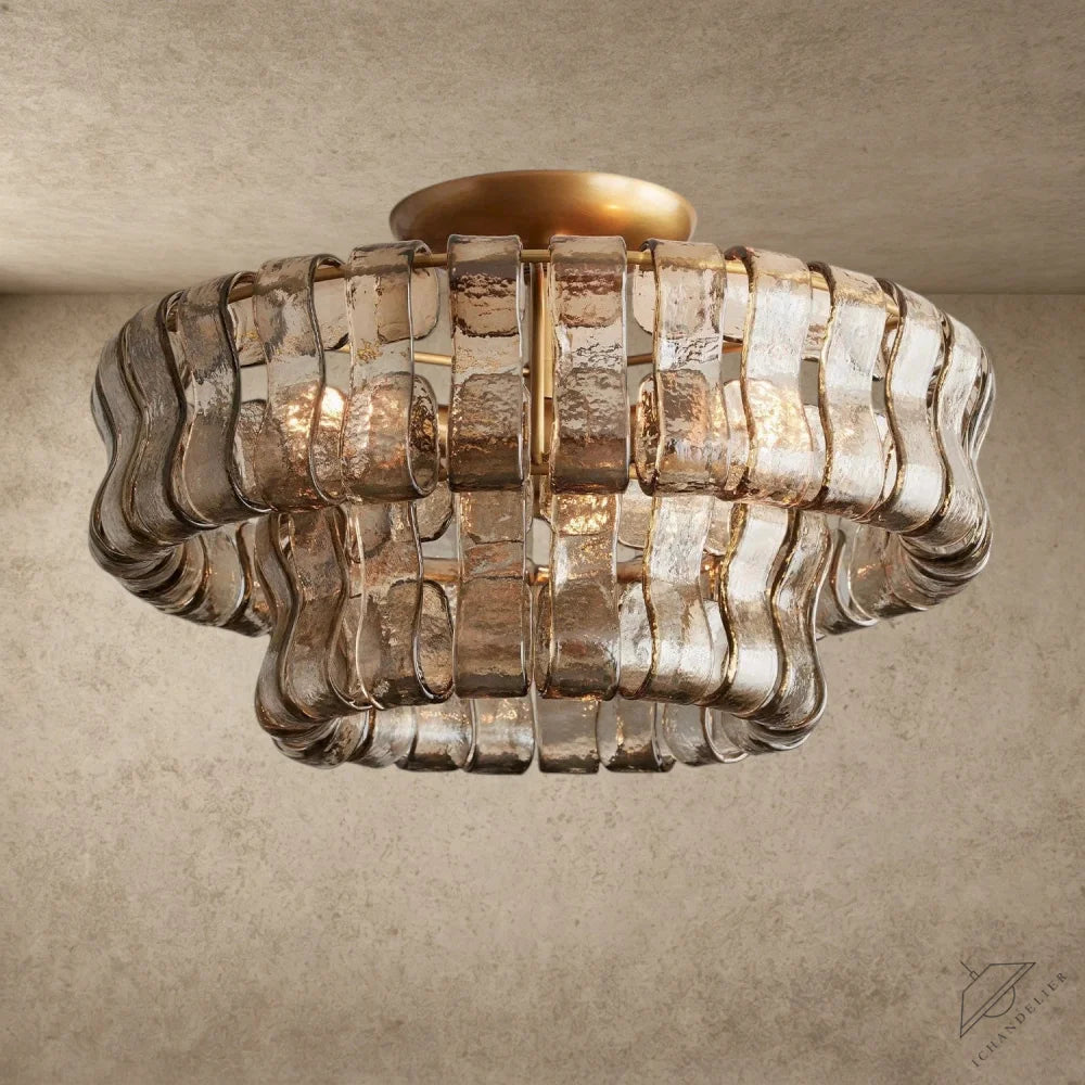 Brass / Smoke Ghiaccio Flush Mount