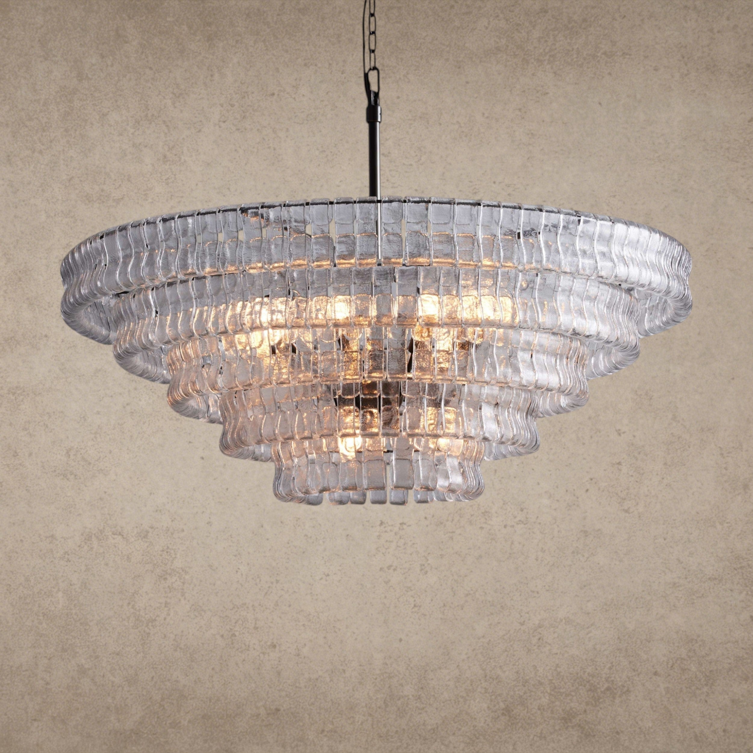 48" / BRONZE / CLEAR Ghiaccio Round Chandelier 36", 48",60"