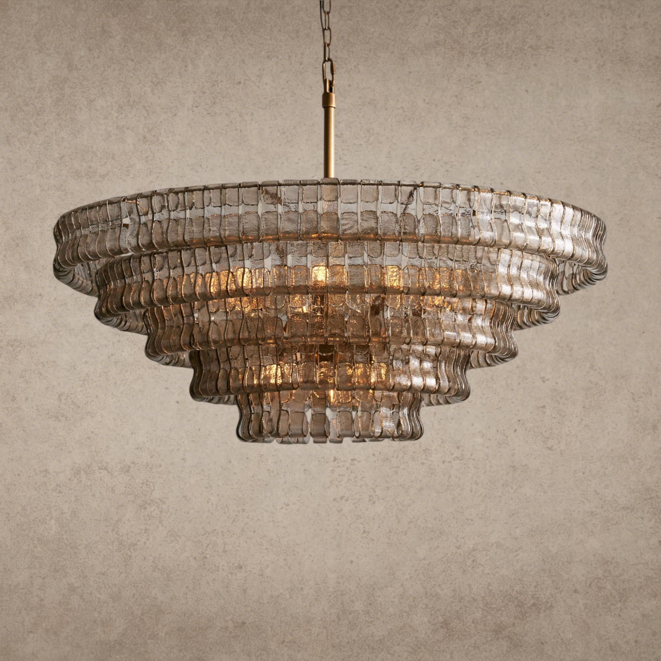 48" / BRASS / SMOKE Ghiaccio Round Chandelier 36", 48",60"