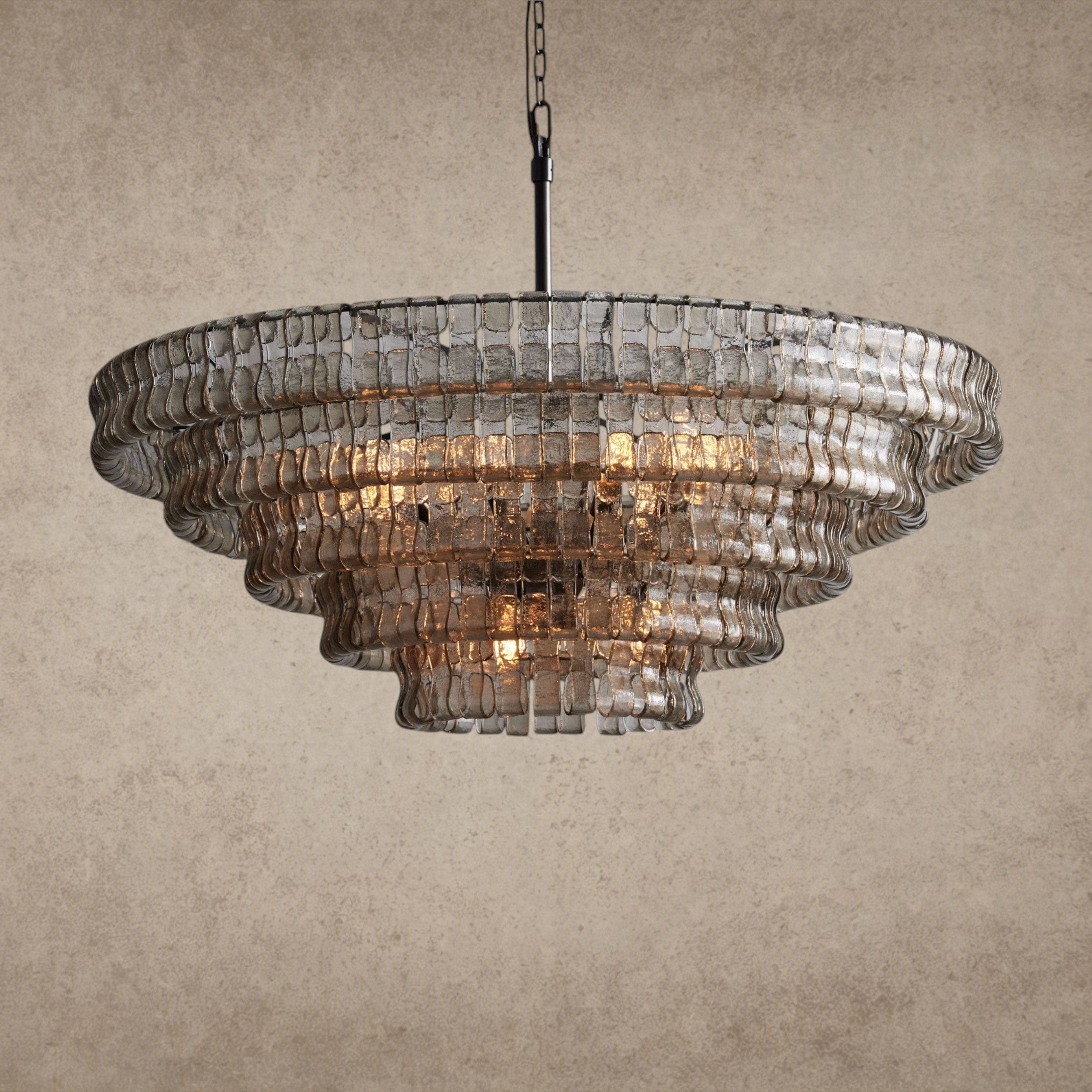 48" / BRONZE / SMOKE Ghiaccio Round Chandelier 36", 48",60"