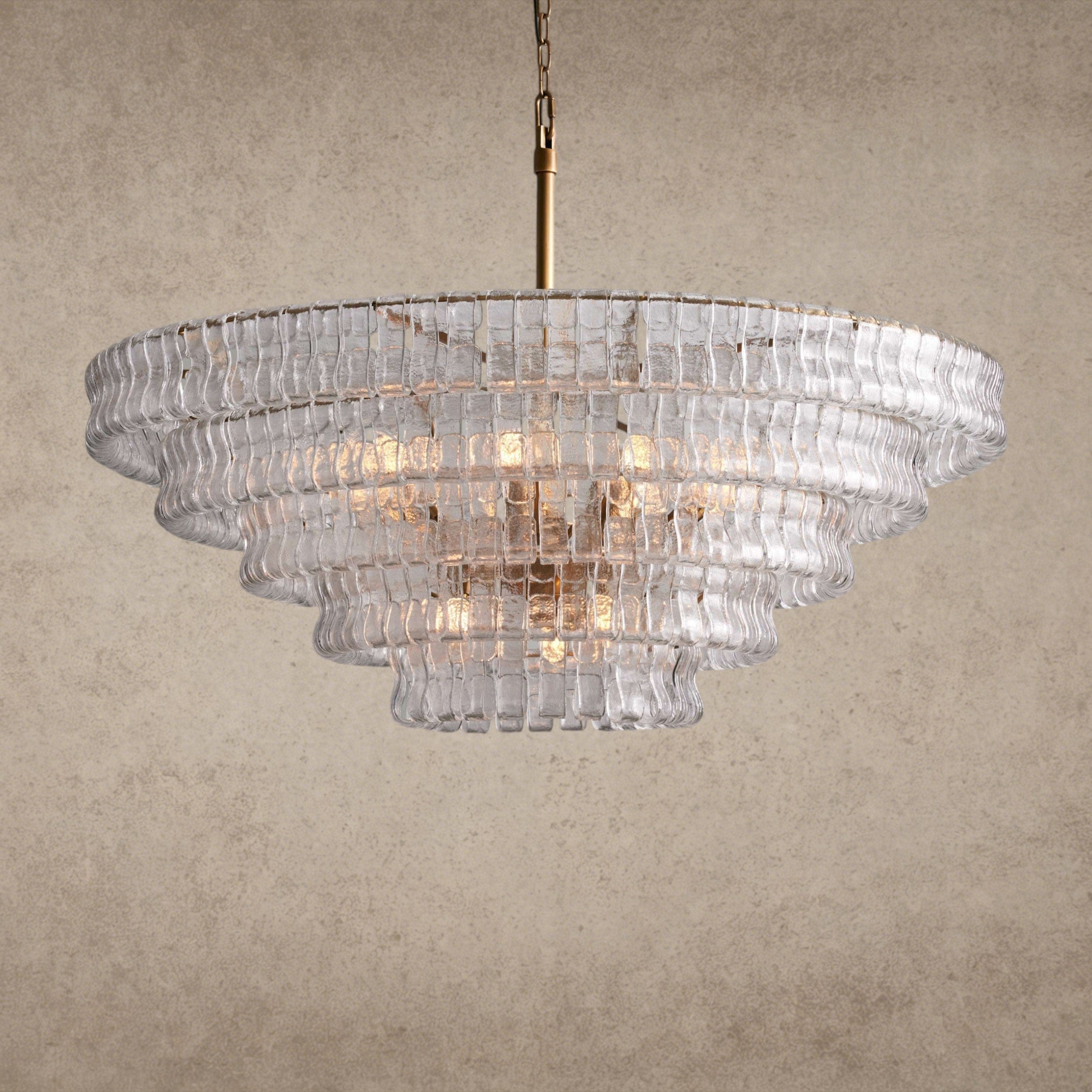 48" / BRASS / CLEAR Ghiaccio Round Chandelier 36", 48",60"