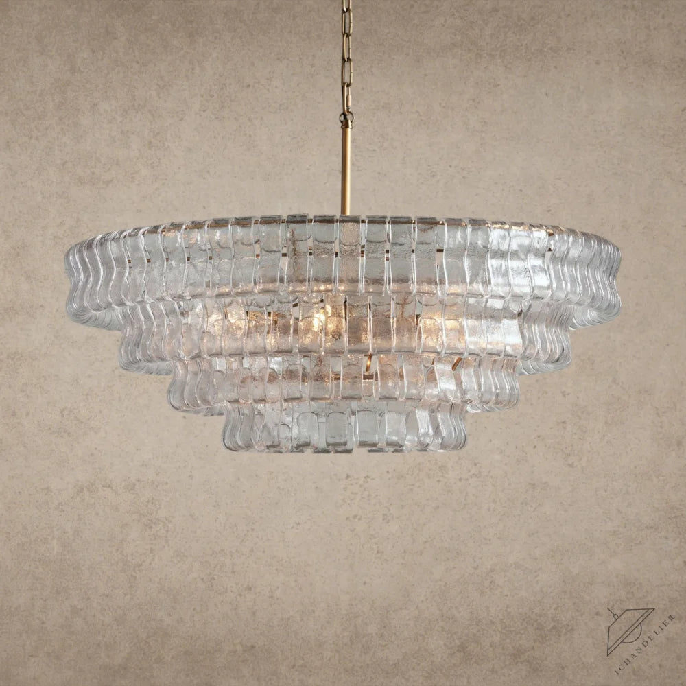 36" / BRASS / CLEAR Ghiaccio Round Chandelier 36", 48",60"