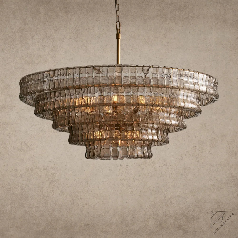 48" / BRASS / SMOKE Ghiaccio Round Chandelier 36", 48",60"