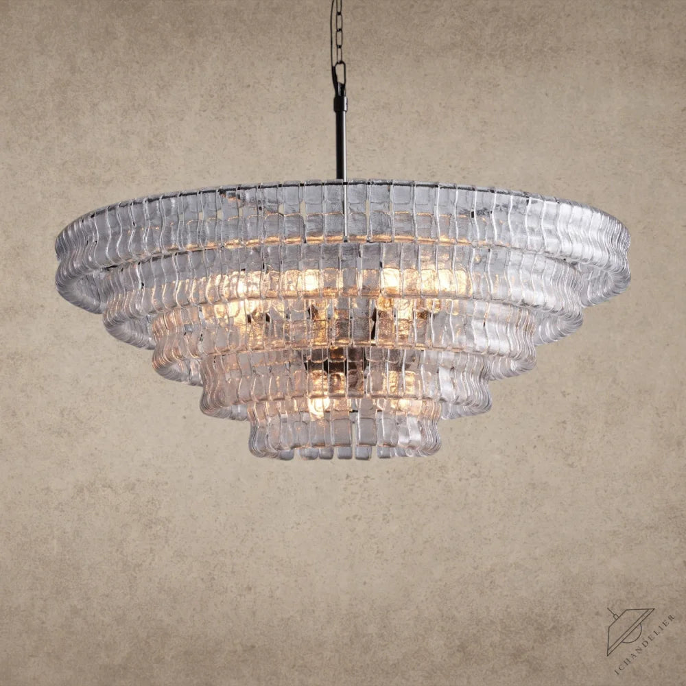 48" / BRONZE / CLEAR Ghiaccio Round Chandelier 36", 48",60"