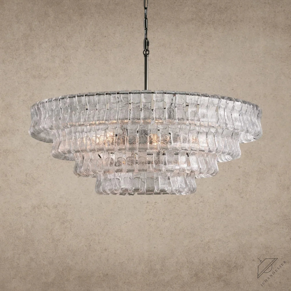 36" / BRONZE / CLEAR Ghiaccio Round Chandelier 36", 48",60"