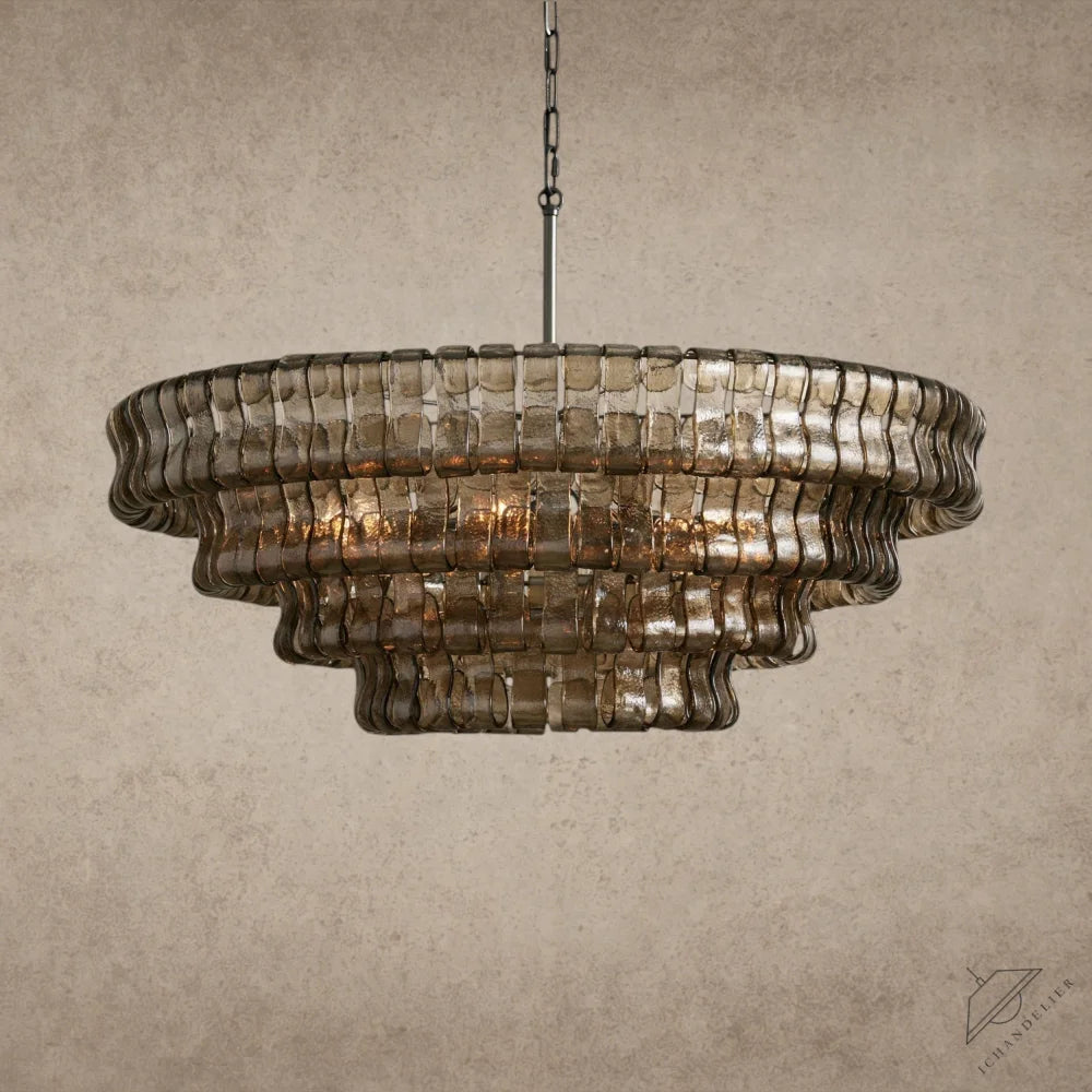 36" / BRONZE / SMOKE Ghiaccio Round Chandelier 36", 48",60"