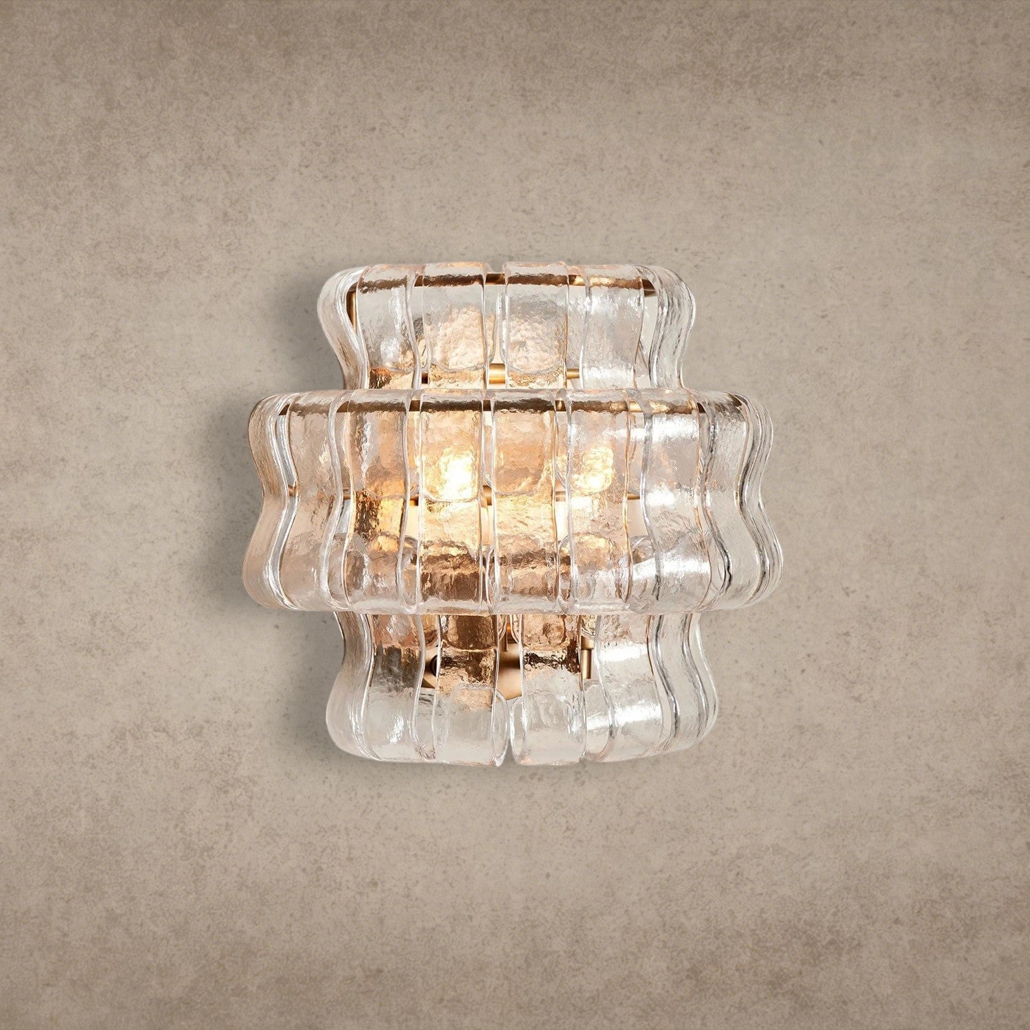 Brass / Clear Ghiaccio Sconce