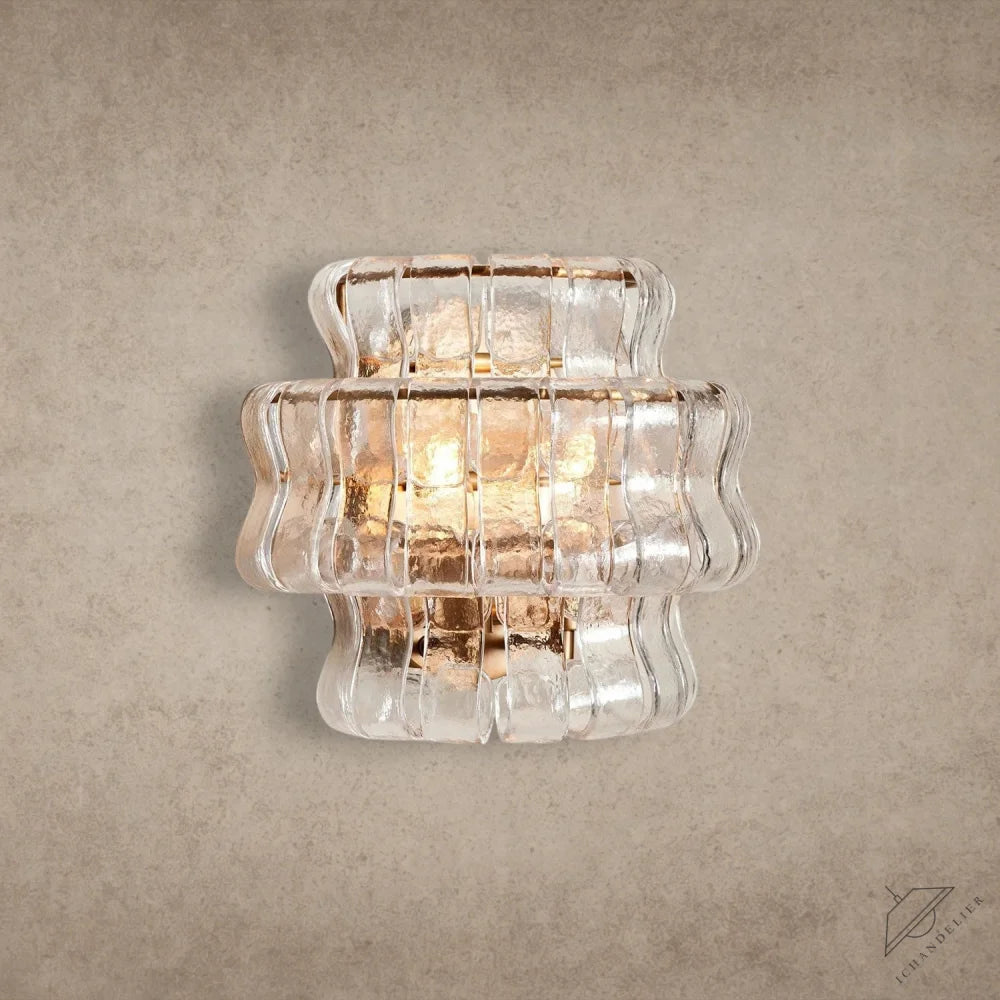 Brass / Clear Ghiaccio Sconce