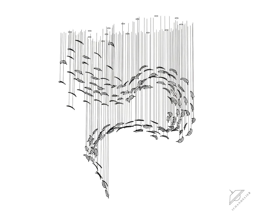 Support Customization Glass Feathers Chandelier