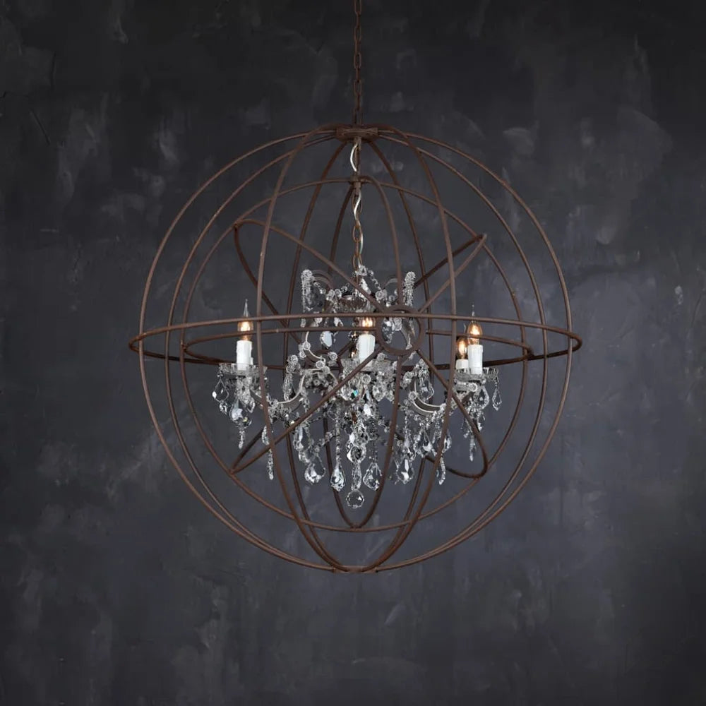 Gyro Crystal Double Chandelier 40"