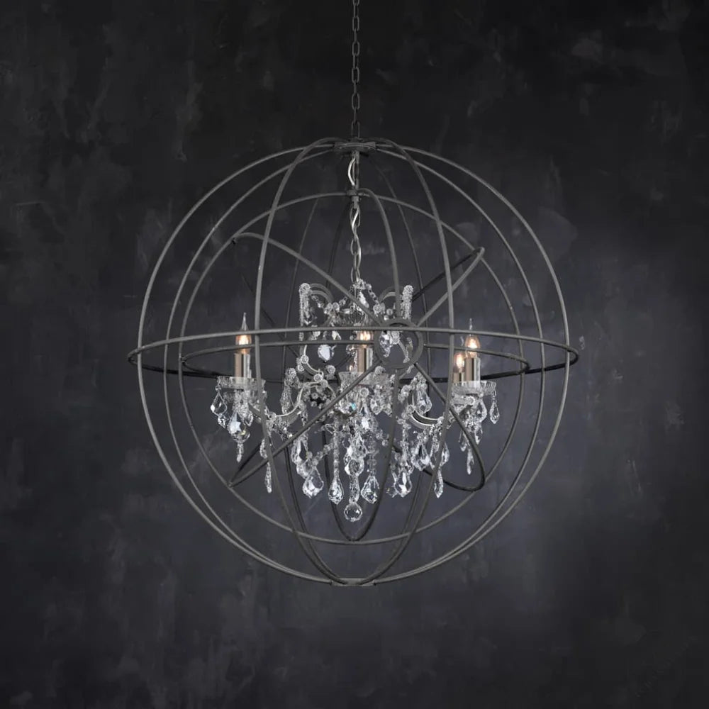 Gyro Crystal Double Chandelier 40"