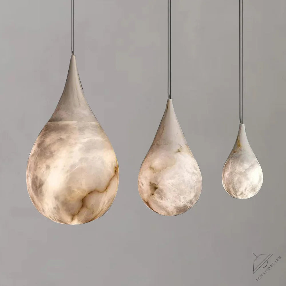 Hailey Alabaster Raindrop Pendant Lighting, Dining Table Pendant